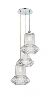 Springwater - 3 Light - 19 inch - Polished Chrome - Cord Hung - Multi Pendant (3442|113B-3P-PC-G212)