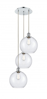 Athens - 3 Light - 17 inch - Polished Chrome - Cord Hung - Multi Pendant (3442|113B-3P-PC-G124-10)