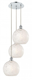 White Mouchette - 3 Light - 17 inch - Polished Chrome - Cord Hung - Multi Pendant (3442|113B-3P-PC-G1216-10WM)