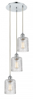 Cobbleskill - 3 Light - 12 inch - Polished Chrome - Cord Hung - Multi Pendant (3442|113B-3P-PC-G112C-5CL)