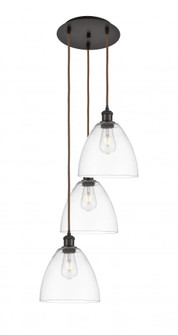 Bristol - 3 Light - 16 inch - Oil Rubbed Bronze - Cord Hung - Multi Pendant (3442|113B-3P-OB-GBD-92)