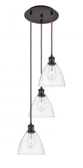 Bristol - 3 Light - 14 inch - Oil Rubbed Bronze - Cord Hung - Multi Pendant (3442|113B-3P-OB-GBD-752)