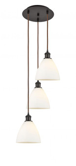 Bristol - 3 Light - 14 inch - Oil Rubbed Bronze - Cord Hung - Multi Pendant (3442|113B-3P-OB-GBD-751)