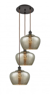 Fenton - 3 Light - 18 inch - Oil Rubbed Bronze - Cord Hung - Multi Pendant (3442|113B-3P-OB-G96-L)