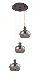 Fenton - 3 Light - 13 inch - Oil Rubbed Bronze - Cord Hung - Multi Pendant (3442|113B-3P-OB-G93)