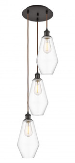 Cindyrella - 3 Light - 14 inch - Oil Rubbed Bronze - Cord Hung - Multi Pendant (3442|113B-3P-OB-G652-7)