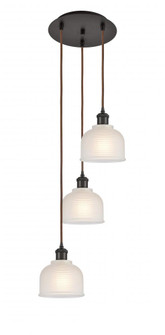 Dayton - 3 Light - 12 inch - Oil Rubbed Bronze - Cord Hung - Multi Pendant (3442|113B-3P-OB-G411)