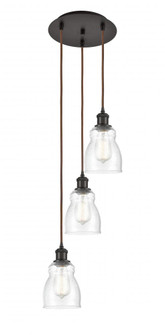 Ellery - 3 Light - 12 inch - Oil Rubbed Bronze - Cord Hung - Multi Pendant (3442|113B-3P-OB-G394)