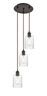Hadley - 3 Light - 11 inch - Oil Rubbed Bronze - Cord Hung - Multi Pendant (3442|113B-3P-OB-G342)