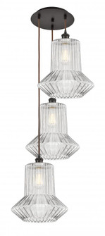 Springwater - 3 Light - 19 inch - Oil Rubbed Bronze - Cord Hung - Multi Pendant (3442|113B-3P-OB-G212)