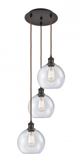 Athens - 3 Light - 15 inch - Oil Rubbed Bronze - Cord Hung - Multi Pendant (3442|113B-3P-OB-G124-8)