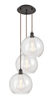 Athens - 3 Light - 18 inch - Oil Rubbed Bronze - Cord Hung - Multi Pendant (3442|113B-3P-OB-G124-12)
