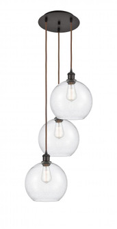 Athens - 3 Light - 17 inch - Oil Rubbed Bronze - Cord Hung - Multi Pendant (3442|113B-3P-OB-G124-10)
