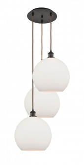 Athens - 3 Light - 18 inch - Oil Rubbed Bronze - Cord Hung - Multi Pendant (3442|113B-3P-OB-G121-12)