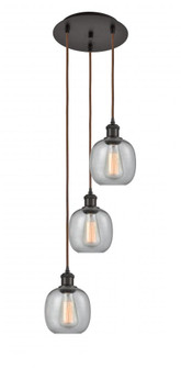 Belfast - 3 Light - 13 inch - Oil Rubbed Bronze - Cord Hung - Multi Pendant (3442|113B-3P-OB-G104)
