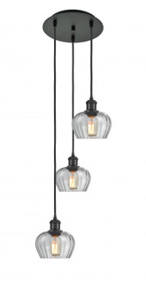 Fenton - 3 Light - 13 inch - Matte Black - Cord Hung - Multi Pendant (3442|113B-3P-BK-G92)