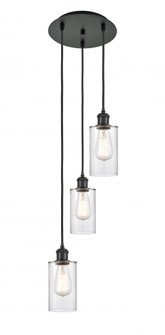 Clymer - 3 Light - 10 inch - Matte Black - Cord Hung - Multi Pendant (3442|113B-3P-BK-G802)