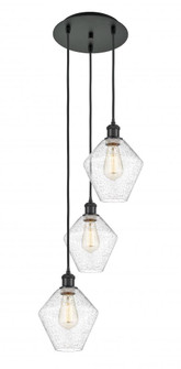 Cindyrella - 3 Light - 15 inch - Matte Black - Cord Hung - Multi Pendant (3442|113B-3P-BK-G654-8)