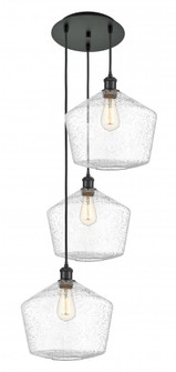 Cindyrella - 3 Light - 19 inch - Matte Black - Cord Hung - Multi Pendant (3442|113B-3P-BK-G654-12)