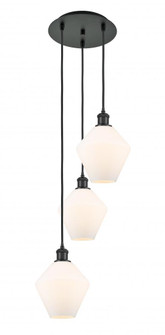 Cindyrella - 3 Light - 15 inch - Matte Black - Cord Hung - Multi Pendant (3442|113B-3P-BK-G651-8)