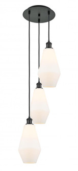 Cindyrella - 3 Light - 14 inch - Matte Black - Cord Hung - Multi Pendant (3442|113B-3P-BK-G651-7)