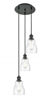 Ellery - 3 Light - 12 inch - Matte Black - Cord Hung - Multi Pendant (3442|113B-3P-BK-G394)