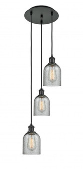 Caledonia - 3 Light - 12 inch - Matte Black - Cord Hung - Multi Pendant (3442|113B-3P-BK-G257)