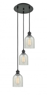 Caledonia - 3 Light - 12 inch - Matte Black - Cord Hung - Multi Pendant (3442|113B-3P-BK-G2511)