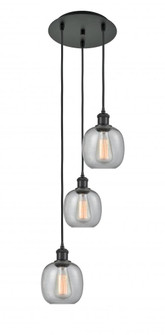 Belfast - 3 Light - 13 inch - Matte Black - Cord Hung - Multi Pendant (3442|113B-3P-BK-G104)