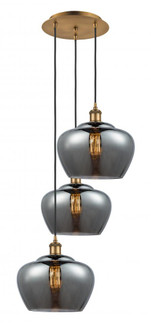 Fenton - 3 Light - 18 inch - Brushed Brass - Cord Hung - Multi Pendant (3442|113B-3P-BB-G93-L)