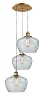 Fenton - 3 Light - 18 inch - Brushed Brass - Cord Hung - Multi Pendant (3442|113B-3P-BB-G92-L)