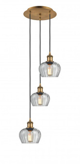 Fenton - 3 Light - 13 inch - Brushed Brass - Cord Hung - Multi Pendant (3442|113B-3P-BB-G92)