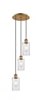 Clymer - 3 Light - 10 inch - Brushed Brass - Cord Hung - Multi Pendant (3442|113B-3P-BB-G804)
