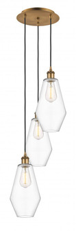 Cindyrella - 3 Light - 14 inch - Brushed Brass - Cord Hung - Multi Pendant (3442|113B-3P-BB-G652-7)
