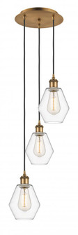 Cindyrella - 3 Light - 13 inch - Brushed Brass - Cord Hung - Multi Pendant (3442|113B-3P-BB-G652-6)