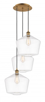 Cindyrella - 3 Light - 19 inch - Brushed Brass - Cord Hung - Multi Pendant (3442|113B-3P-BB-G652-12)