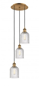 Bridal Veil - 3 Light - 12 inch - Brushed Brass - Cord Hung - Multi Pendant (3442|113B-3P-BB-G559-5CL)