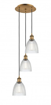 Castile - 3 Light - 13 inch - Brushed Brass - Cord Hung - Multi Pendant (3442|113B-3P-BB-G382)