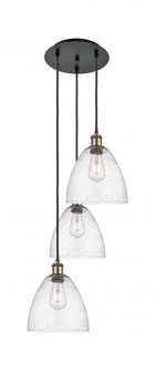 Bristol - 3 Light - 16 inch - Black Antique Brass - Cord Hung - Multi Pendant (3442|113B-3P-BAB-GBD-94)