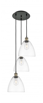 Bristol - 3 Light - 16 inch - Black Antique Brass - Cord Hung - Multi Pendant (3442|113B-3P-BAB-GBD-92)