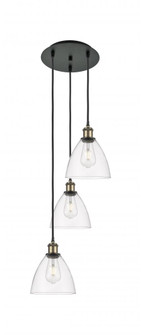Bristol - 3 Light - 14 inch - Black Antique Brass - Cord Hung - Multi Pendant (3442|113B-3P-BAB-GBD-752)