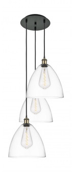 Bristol - 3 Light - 19 inch - Black Antique Brass - Cord Hung - Multi Pendant (3442|113B-3P-BAB-GBD-122)