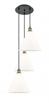 Berkshire - 3 Light - 19 inch - Black Antique Brass - Cord Hung - Multi Pendant (3442|113B-3P-BAB-GBC-121)