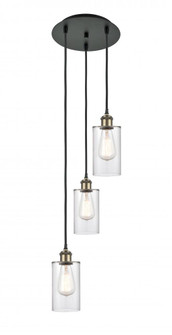 Clymer - 3 Light - 10 inch - Black Antique Brass - Cord Hung - Multi Pendant (3442|113B-3P-BAB-G802)