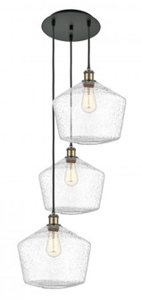Cindyrella - 3 Light - 19 inch - Black Antique Brass - Cord Hung - Multi Pendant (3442|113B-3P-BAB-G654-12)