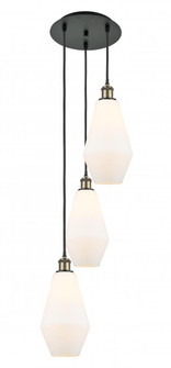Cindyrella - 3 Light - 14 inch - Black Antique Brass - Cord Hung - Multi Pendant (3442|113B-3P-BAB-G651-7)
