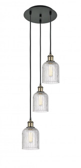 Bridal Veil - 3 Light - 12 inch - Black Antique Brass - Cord Hung - Multi Pendant (3442|113B-3P-BAB-G559-5CL)
