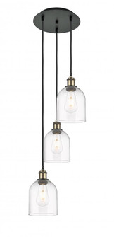 Bella - 3 Light - 12 inch - Black Antique Brass - Cord Hung - Multi Pendant (3442|113B-3P-BAB-G558-6CL)