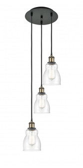 Ellery - 3 Light - 12 inch - Black Antique Brass - Cord Hung - Multi Pendant (3442|113B-3P-BAB-G394)