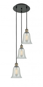 Hanover - 3 Light - 13 inch - Black Antique Brass - Cord Hung - Multi Pendant (3442|113B-3P-BAB-G2811)